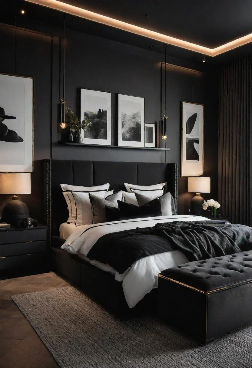 18 Bold Black Bedroom Ideas: Embrace Elegance 9 8. Matte Black Elegance-0