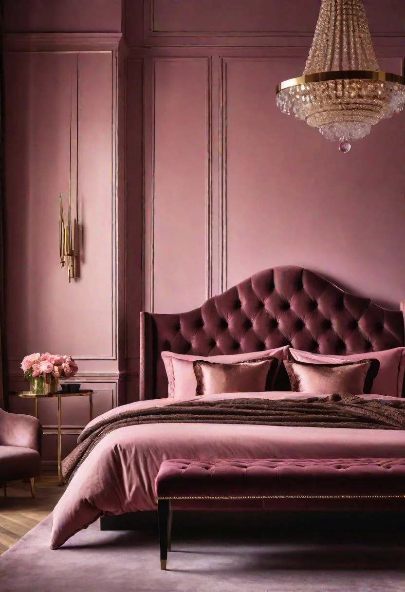 63 Luxurious Pink Bedrooms to Warm Up Your Space 20 19. Mauve Pink Bed Frame-0