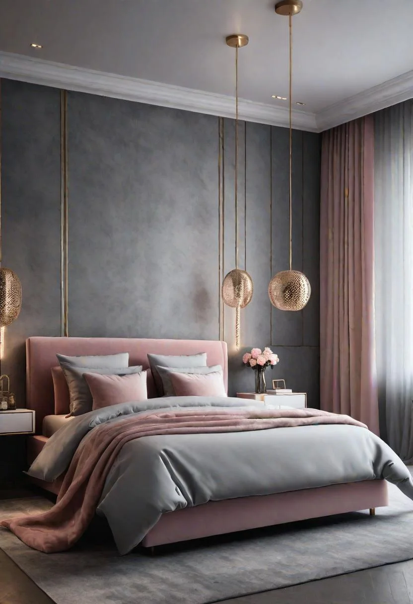 29. Metallic Pink Feminine Grey Bedroom-0 29. Metallic Pink Feminine Grey Bedroom-0