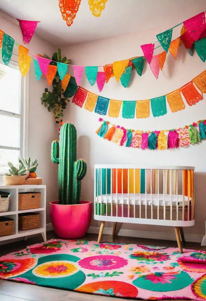 61 Dreamy Nursery Room Inspirations: From Cozy Corners to Whimsical Themes 47 29. Mexican Fiesta Nursery Inspiration-0