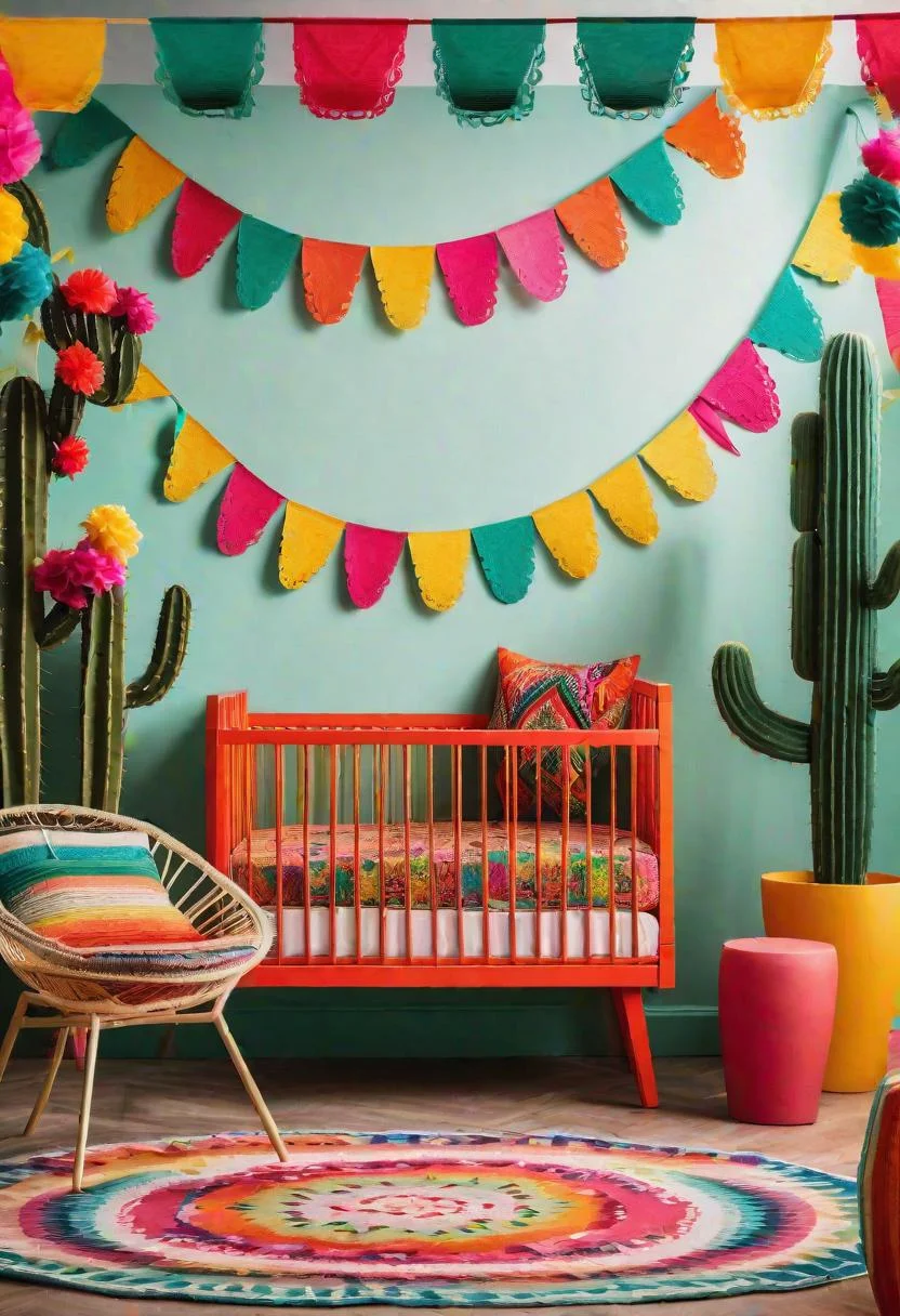 61 Dreamy Nursery Room Inspirations: From Cozy Corners to Whimsical Themes 48 29. Mexican Fiesta Nursery Inspiration-1