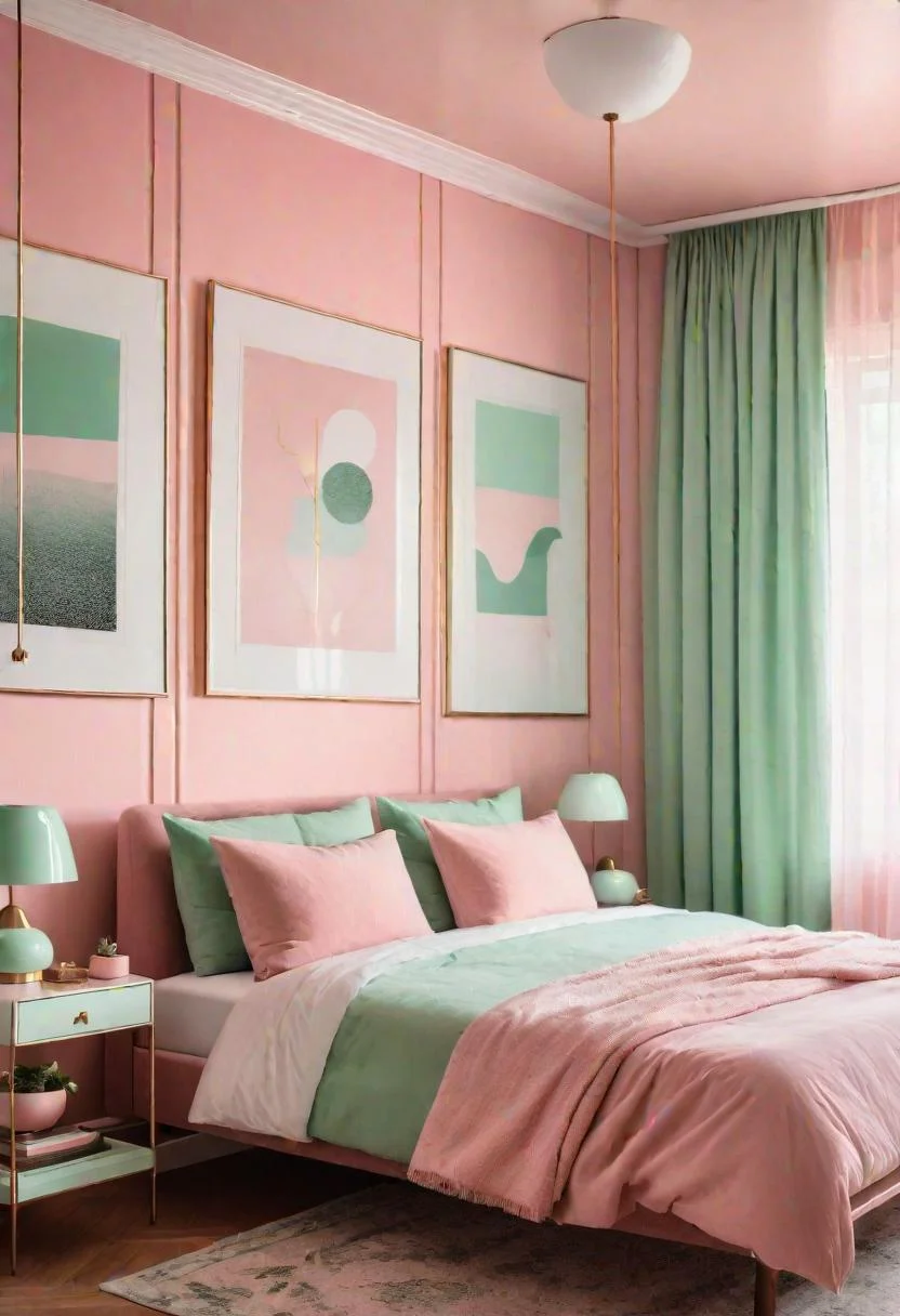 63 Luxurious Pink Bedrooms to Warm Up Your Space 35 34. Modern Pastel Bedroom Décor-0