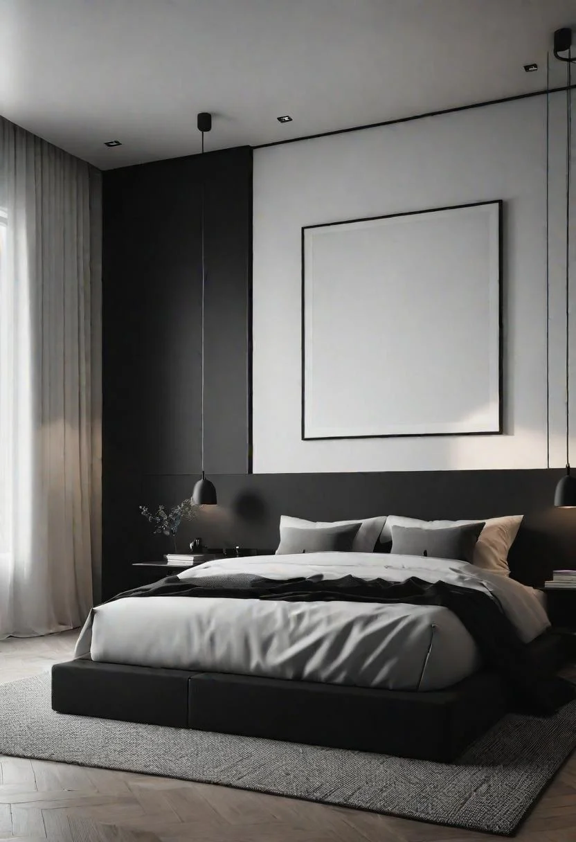 18 Bold Black Bedroom Ideas: Embrace Elegance 18 14. Monochrome Minimalism in Black-0