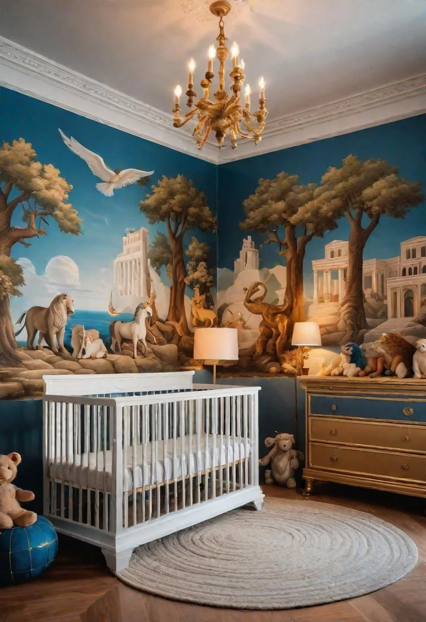 61 Dreamy Nursery Room Inspirations: From Cozy Corners to Whimsical Themes 62 41. Mythical Nursery Room Inspiration-0