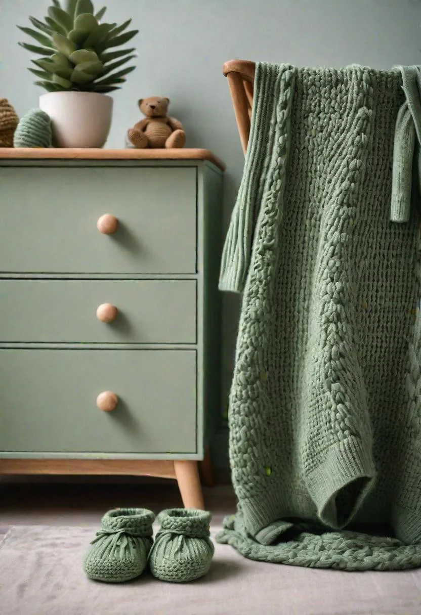 45 Serene Sage Green Nursery Ideas: Calming and Chic Inspirations 51 28. Newborn Sage Green Knitwear-0