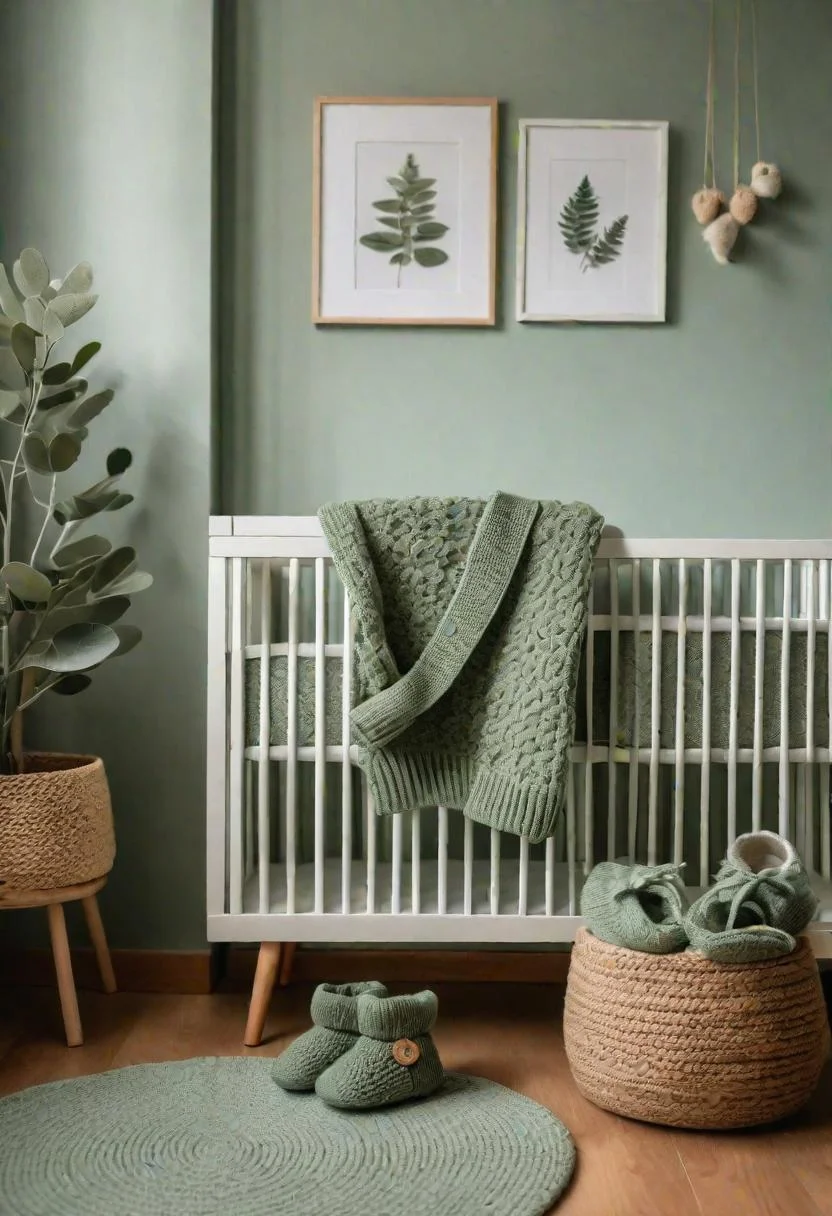 45 Serene Sage Green Nursery Ideas: Calming and Chic Inspirations 52 28. Newborn Sage Green Knitwear-1