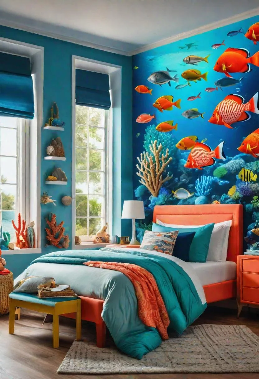 43 Relaxing Coastal Bedrooms for Breezy Retreats 15 14. Ocean-Inspired Kids' Bedroom Decor-0