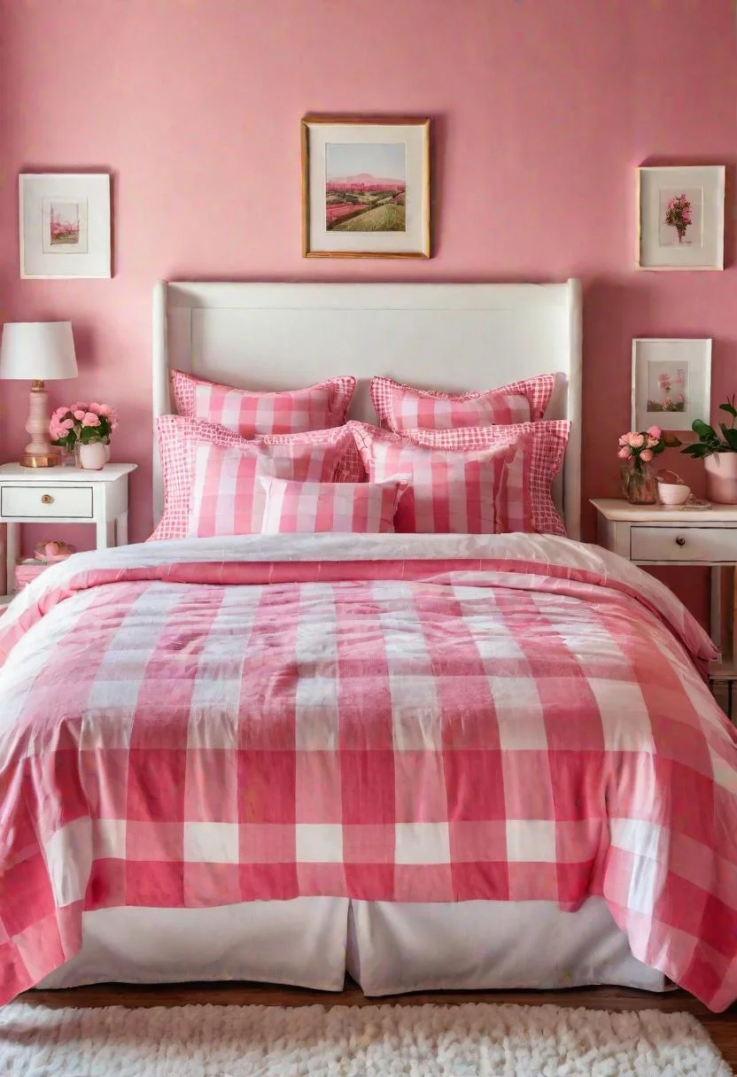 63 Luxurious Pink Bedrooms to Warm Up Your Space 58 56. Peppermint Pink Bed Inspiration-0
