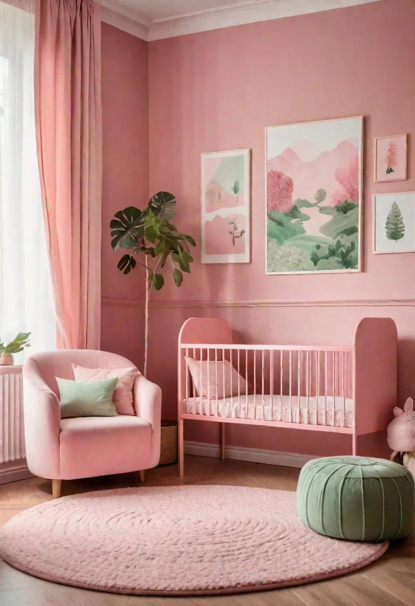 63 Luxurious Pink Bedrooms to Warm Up Your Space 19 18. Pink Nursery Theme-0