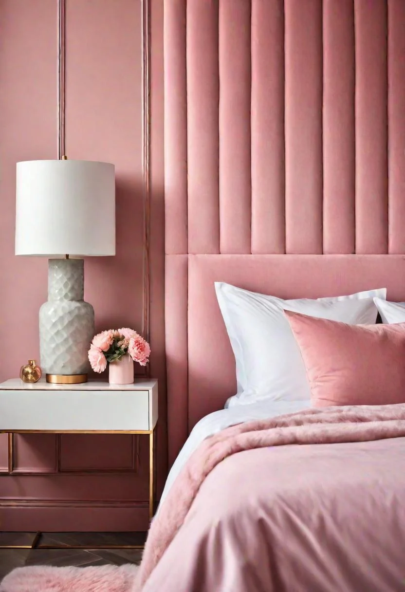 63 Luxurious Pink Bedrooms to Warm Up Your Space 37 36. Pink Upholstered Headboard-0