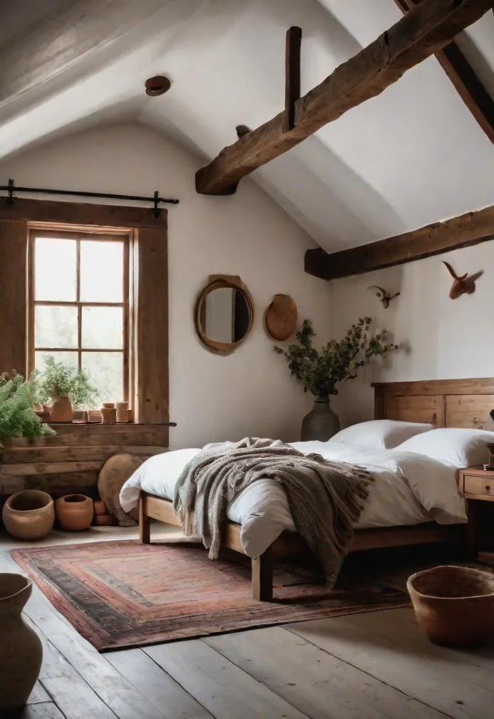 38 Genius Farmhouse Bedroom Ideas 28 27. Pottery Decor for Farmhouse Bedroom-0