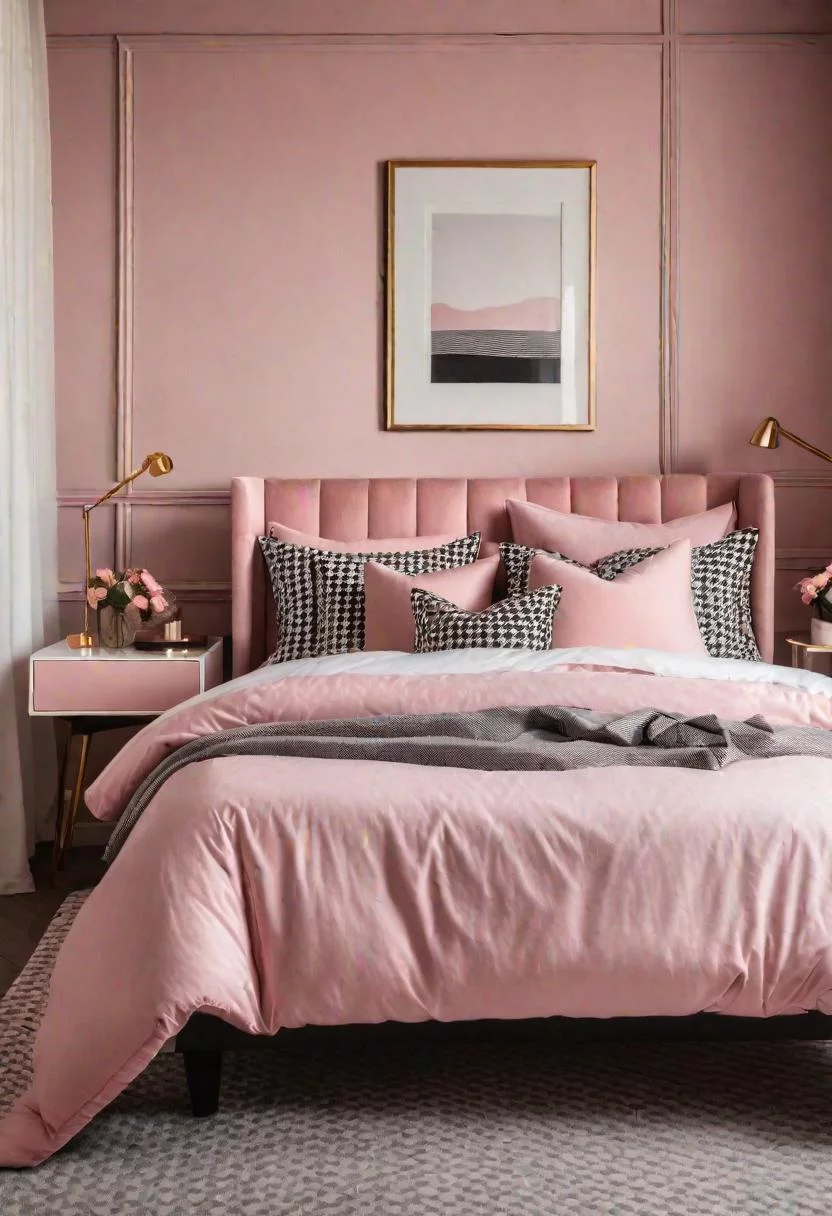 63 Luxurious Pink Bedrooms to Warm Up Your Space 44 43. Pretty in Pink Bedding-0