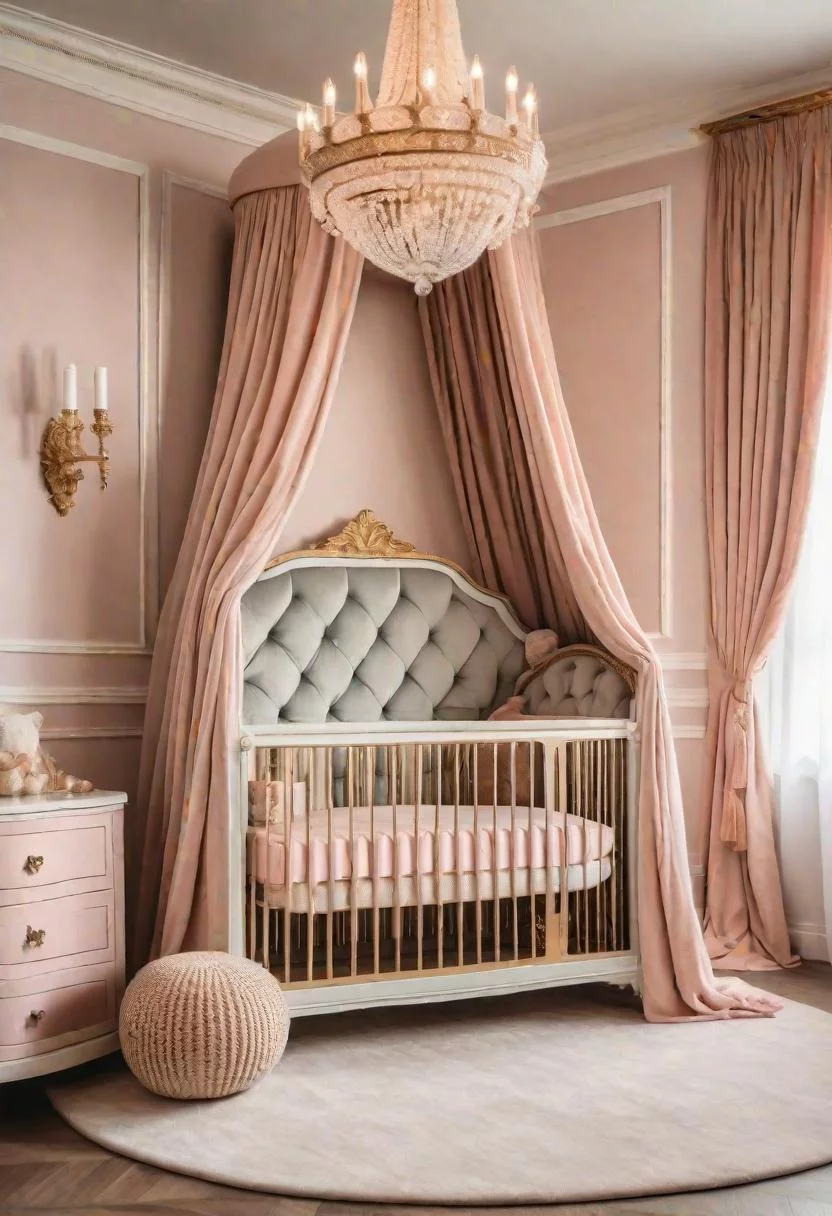 61 Dreamy Nursery Room Inspirations: From Cozy Corners to Whimsical Themes 18 12. Princess Pavilion Nursery Inspiration-0