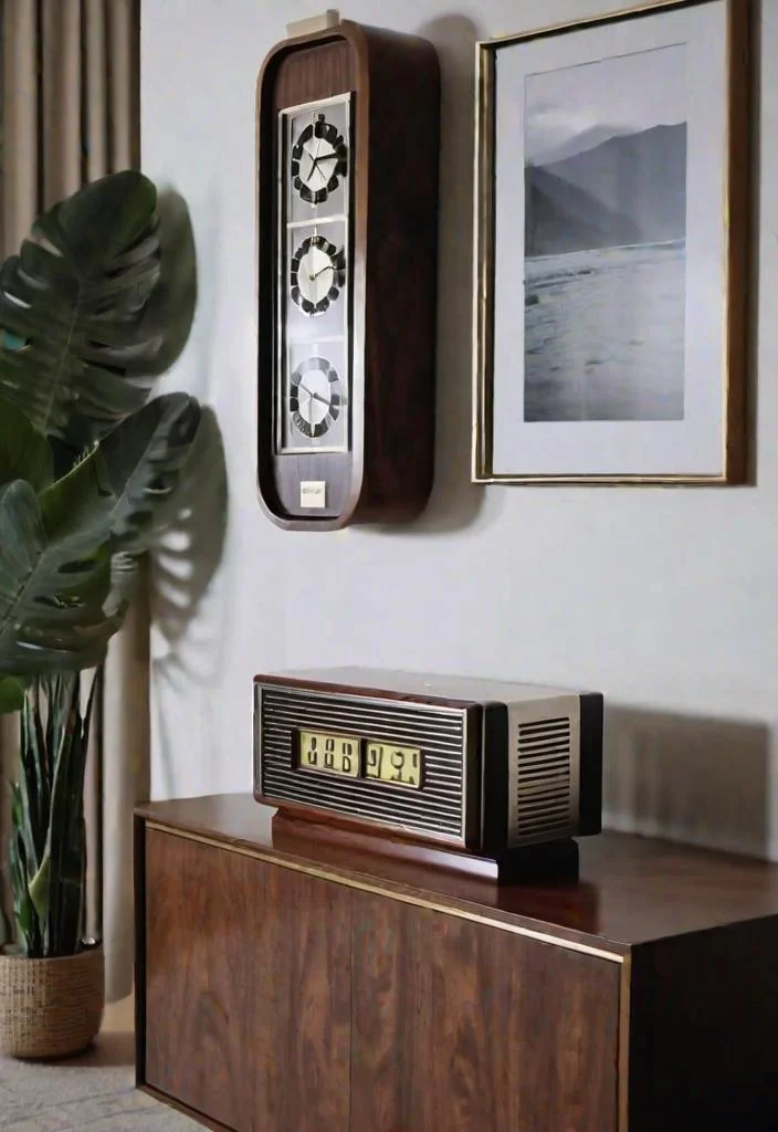 27 Beautiful mid century modern living rooms 29 25. Retro Flip Clock: Bringing Vintage Charm-0