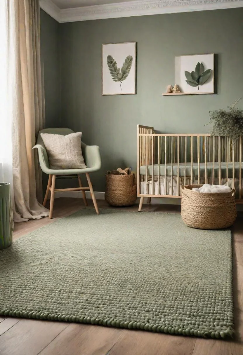 45 Serene Sage Green Nursery Ideas: Calming and Chic Inspirations 25 10. Rug Patterns for Sage Nursery-0