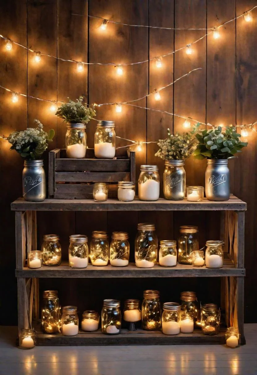 2. Rustic Crate Mason Jar Decor-0