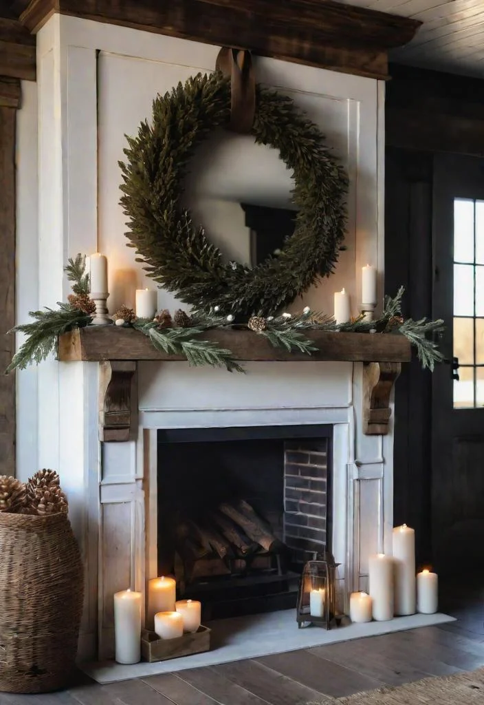 10. Rustic Mantel for Farmhouse Living Room-0