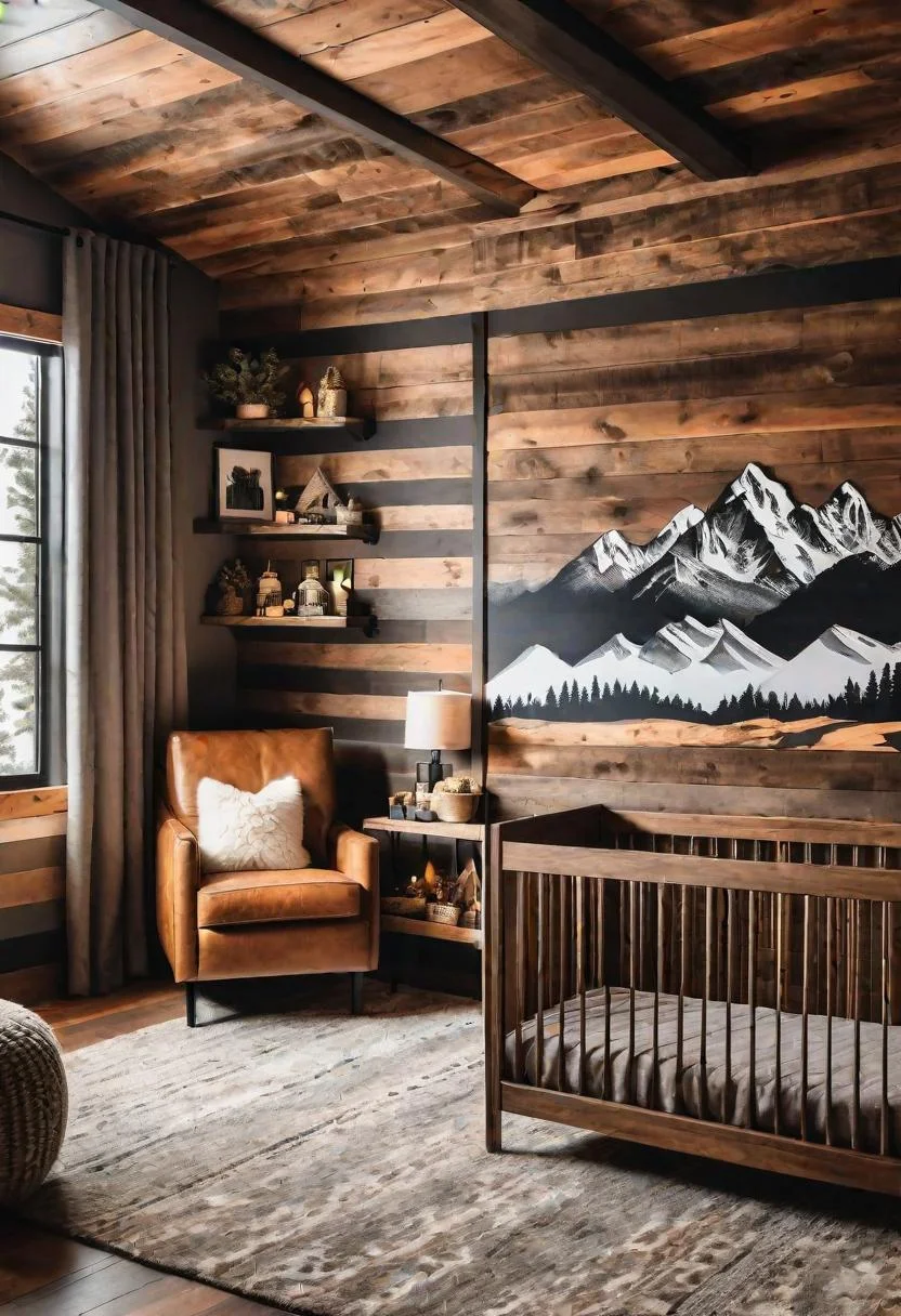 61 Dreamy Nursery Room Inspirations: From Cozy Corners to Whimsical Themes 16 10. Rustic Nursery Room Inspiration-0
