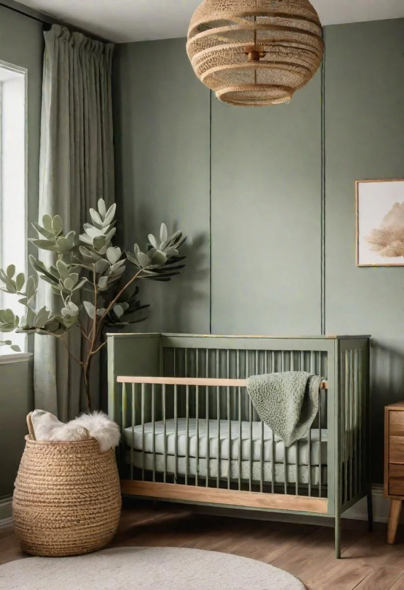 45 Serene Sage Green Nursery Ideas: Calming and Chic Inspirations 7 2. Sage Green Crib Inspiration-0