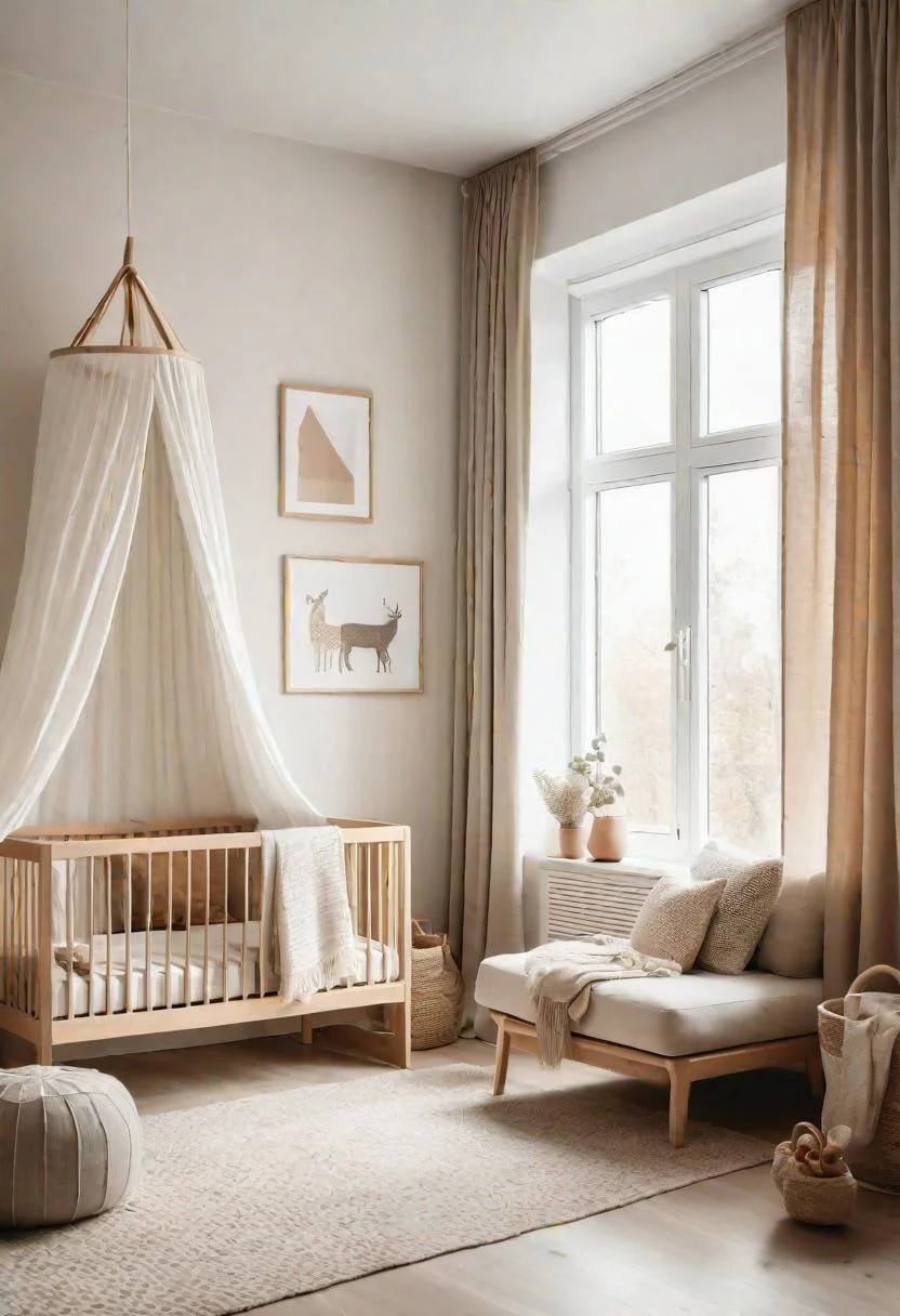 61 Dreamy Nursery Room Inspirations: From Cozy Corners to Whimsical Themes 6 3. Scandi Serenity Nursery Space-1