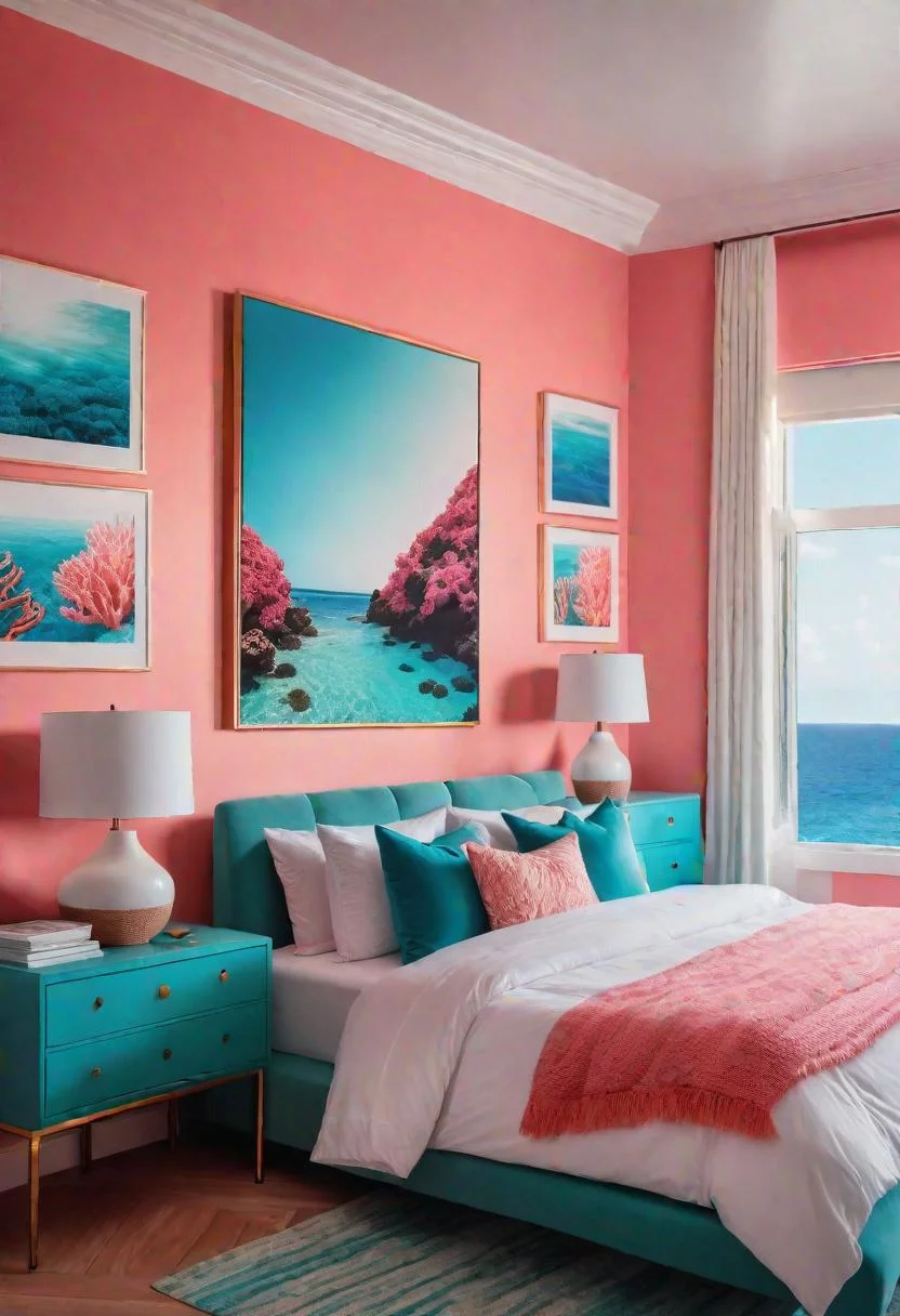 63 Luxurious Pink Bedrooms to Warm Up Your Space 55 53. Seaside Pink Bedroom-0