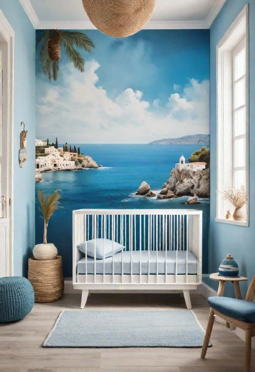 61 Dreamy Nursery Room Inspirations: From Cozy Corners to Whimsical Themes 40 24. Seaside Villa Nursery Inspiration-0