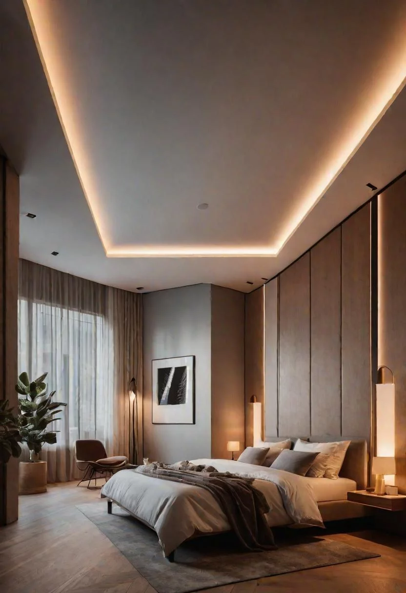 6. Sleek Ambient Lighting Ceiling Design-0