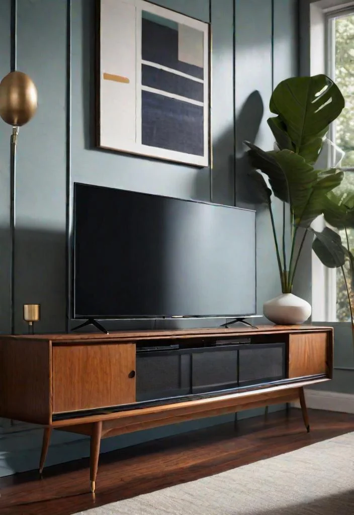 27 Beautiful mid century modern living rooms 18 15. Sleek Media Console Solution-0