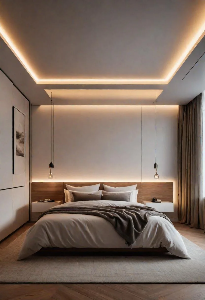 12. Sleek Recessed Lighting for Minimalist Bedroom-0