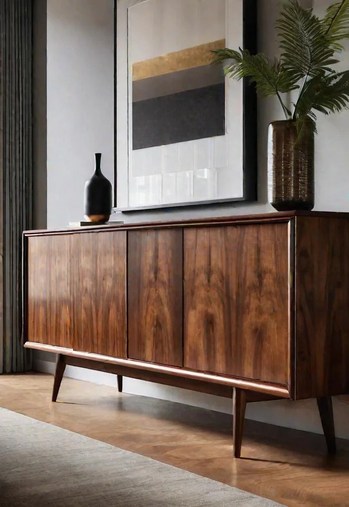 27 Beautiful mid century modern living rooms 6 5. Sliding Door Walnut Sideboard-0