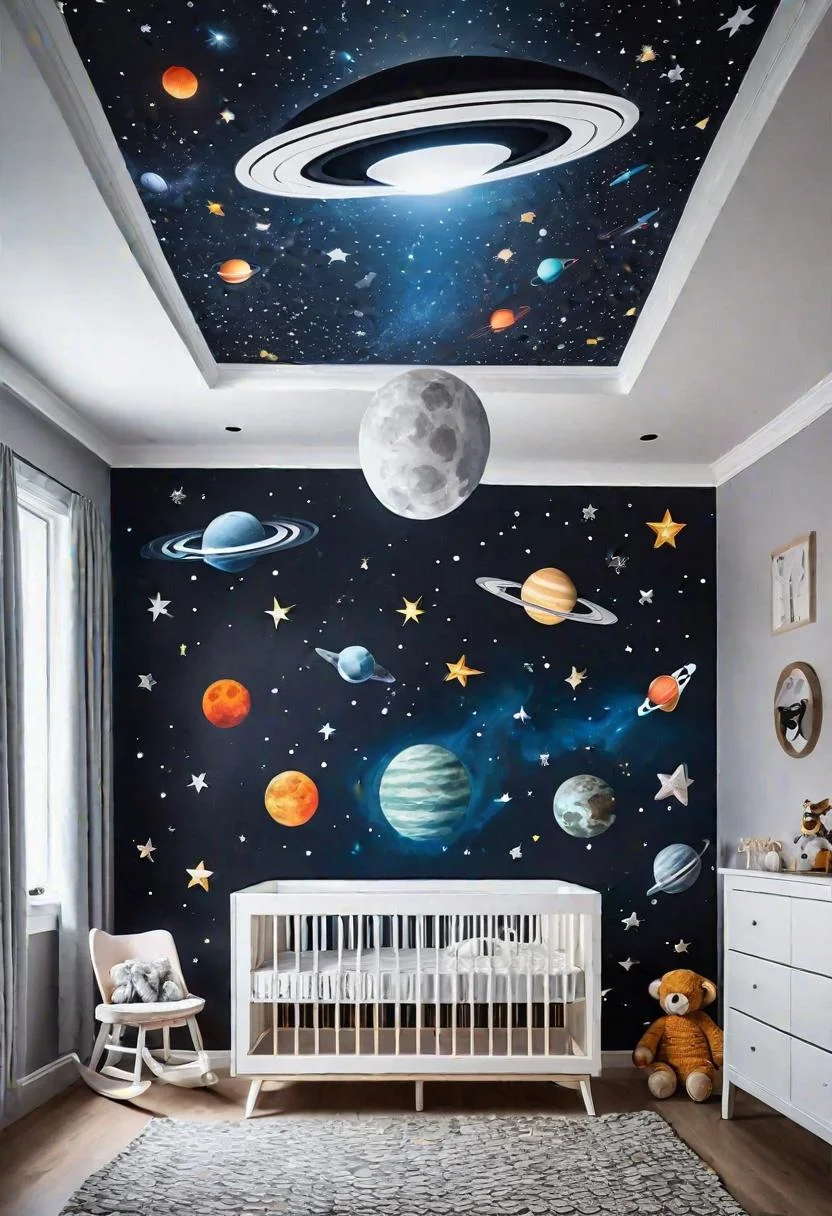 61 Dreamy Nursery Room Inspirations: From Cozy Corners to Whimsical Themes 54 34. Space Themed Nursery Inspiration-0