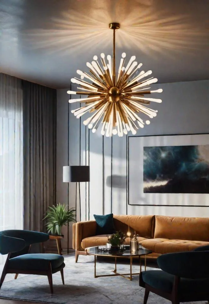27 Beautiful mid century modern living rooms 12 10. Sputnik Chandelier Trend-0