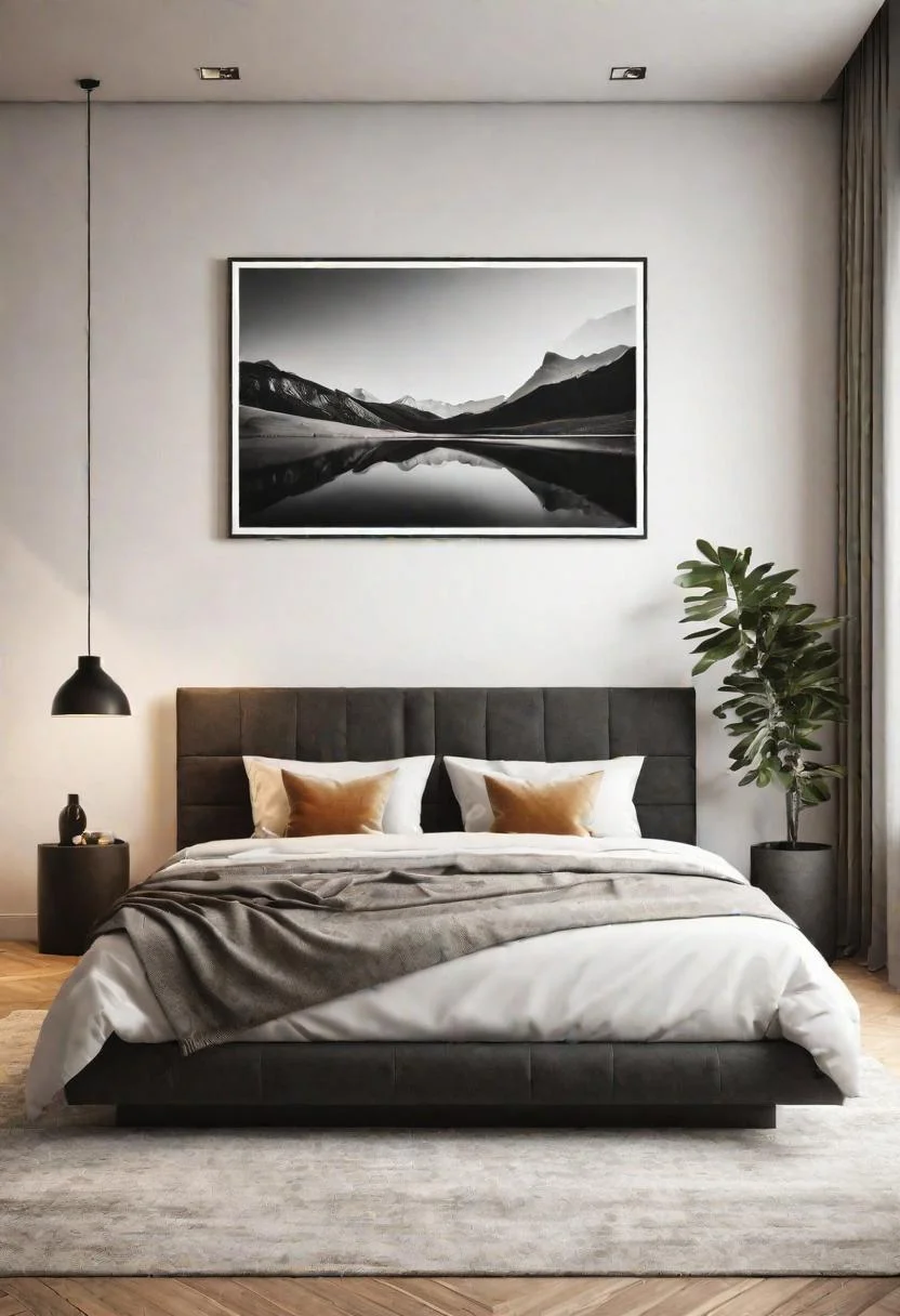 9. Statement Art in Minimal Bedroom-0