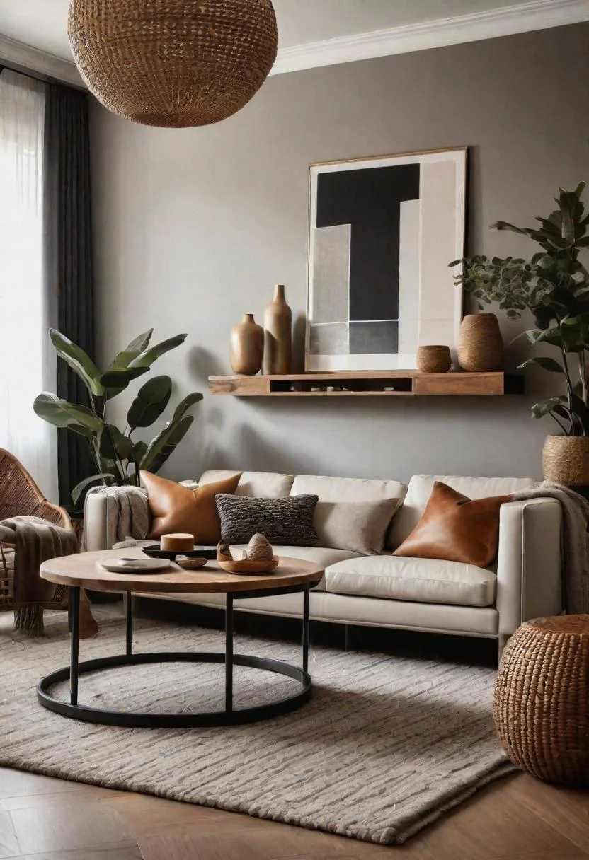 37 Cozy Contemporary Living Room Ideas: Modern Elegance 34 33. Textural Mix in Living Room-0