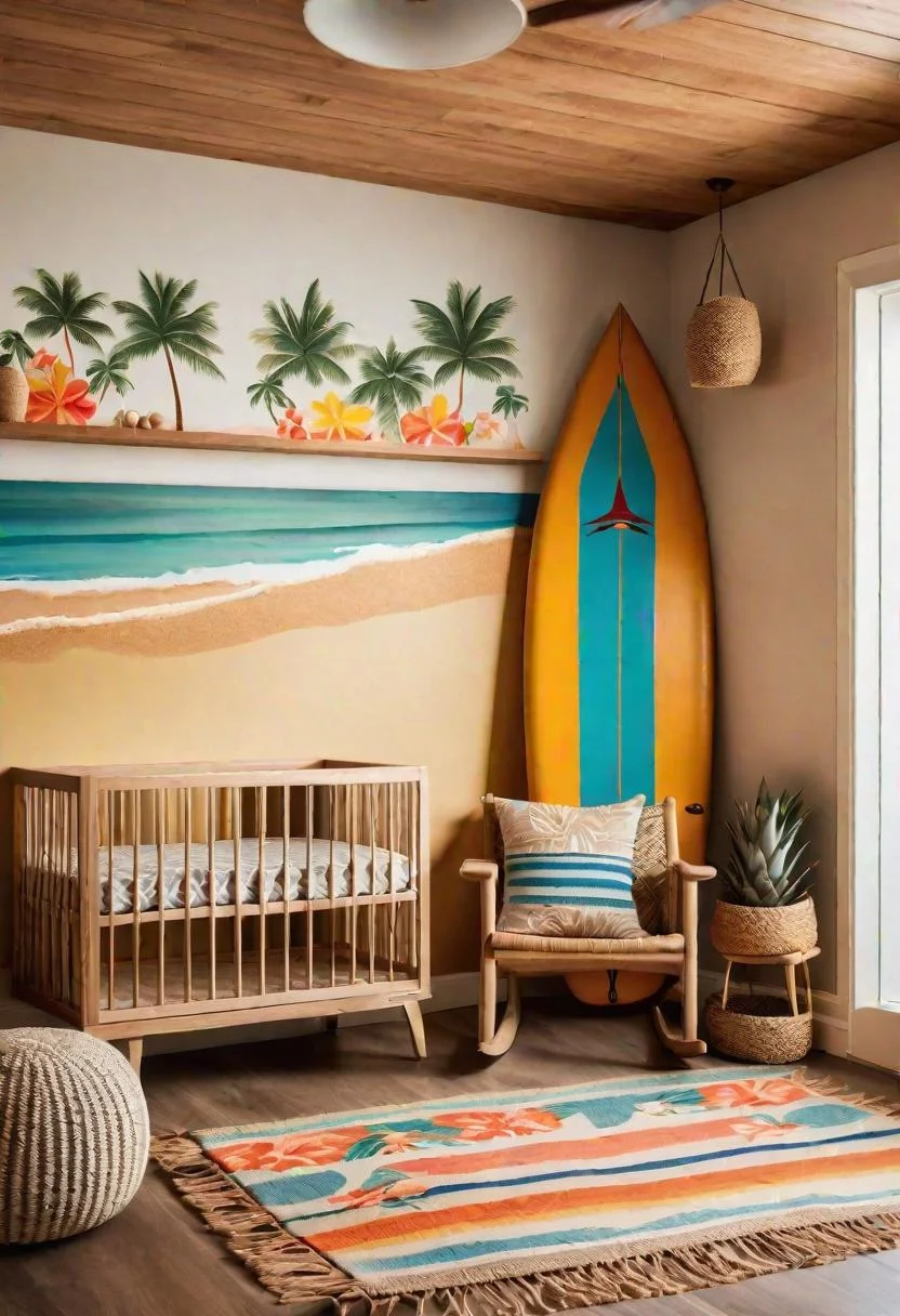 61 Dreamy Nursery Room Inspirations: From Cozy Corners to Whimsical Themes 80 58. Tropical Nursery Room Inspiration-0
