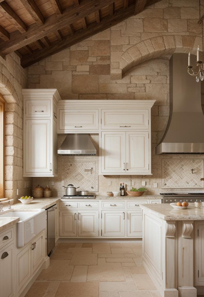 16. Tuscan-Inspired White Kitchen Design-0