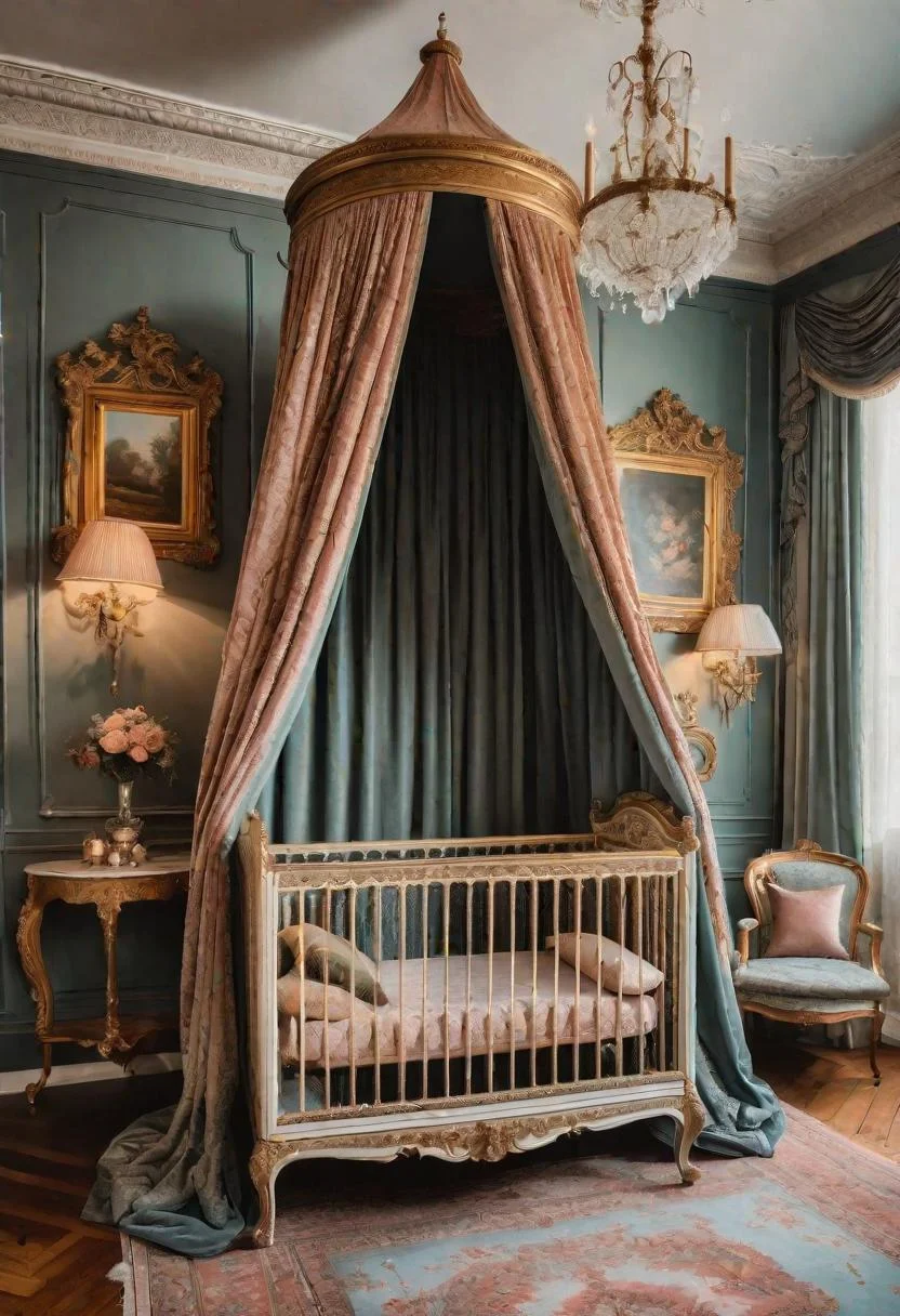 61 Dreamy Nursery Room Inspirations: From Cozy Corners to Whimsical Themes 81 59. Velvet Vestibule Decor Ideas-0