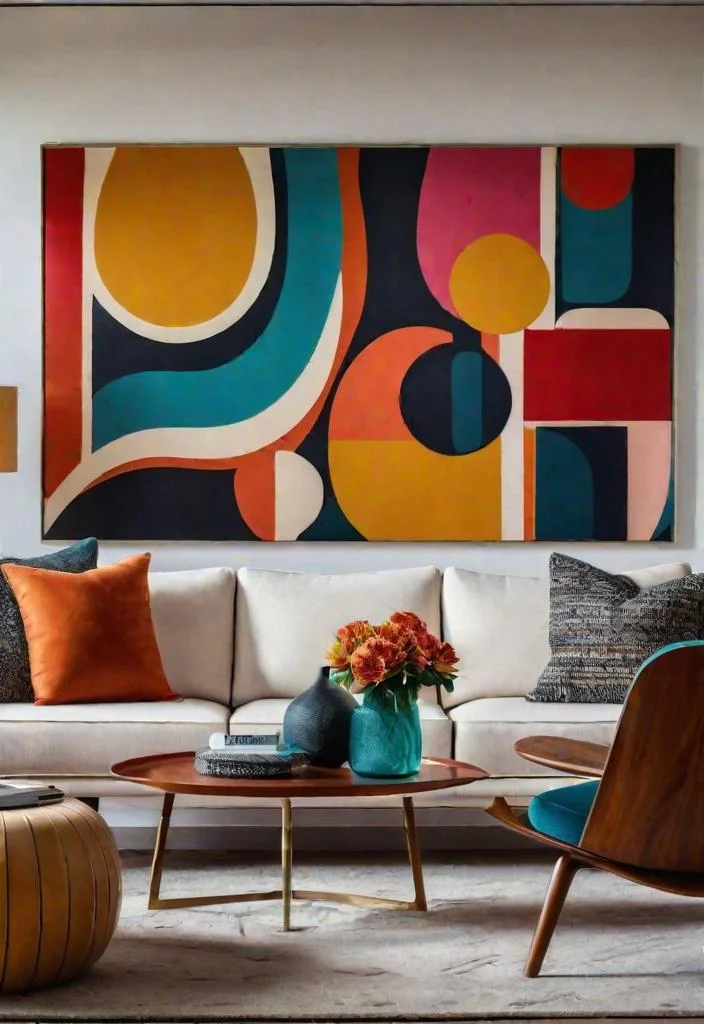 27 Beautiful mid century modern living rooms 10 9. Vibrant Abstract Artworks: Blog-0