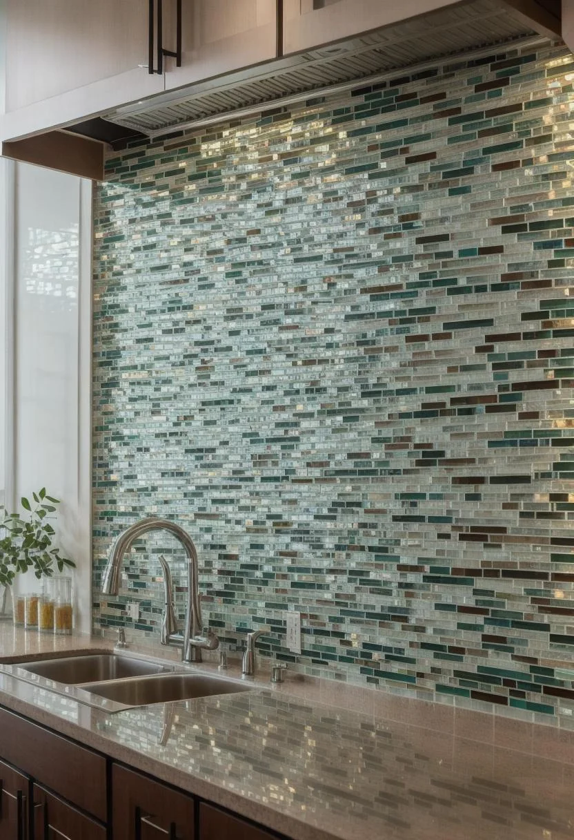 35 Stunning Kitchen Backsplash Ideas: Creative and Eye-Catching Designs 13 7. Vibrant Glass Mosaic Backsplashes-2