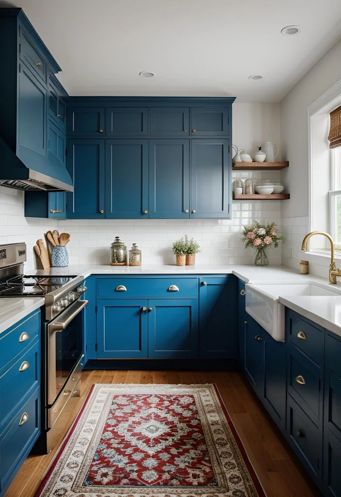 32. Vintage Blue Kitchen Cabinets Trend-0