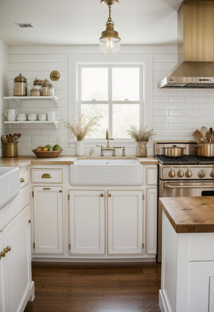 4. White Shaker Cabinets Rustic Kitchen-0