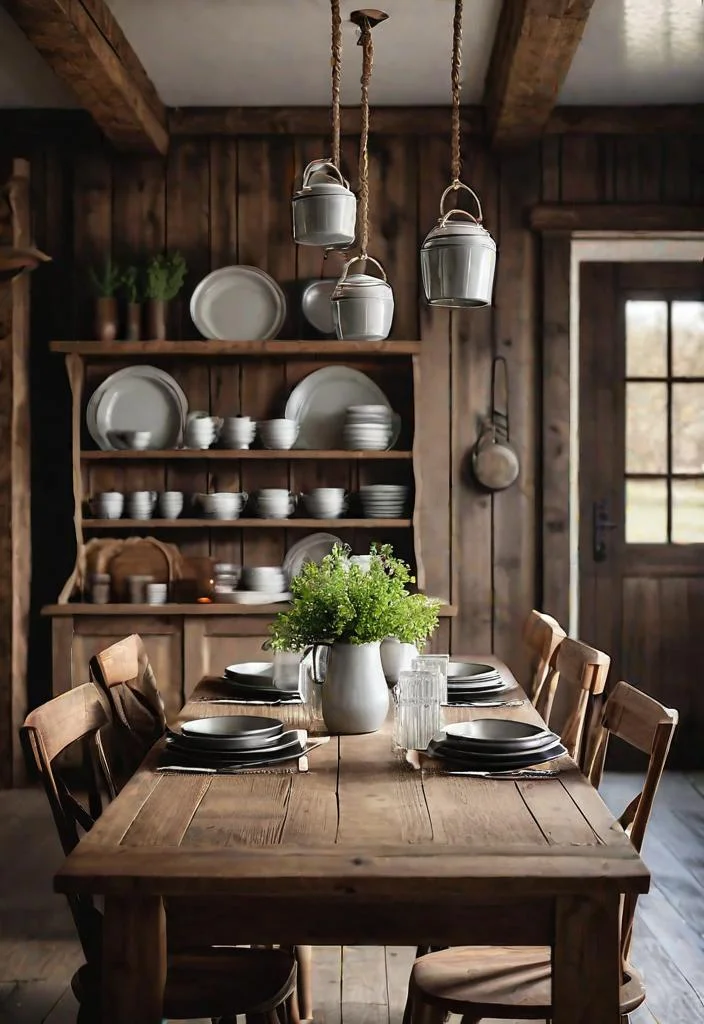 16. Wooden Farmhouse Dining Set-0