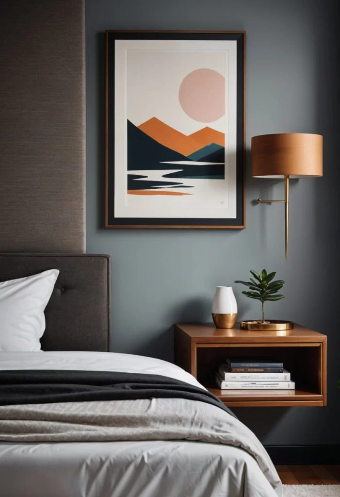floating headstand - mid century modern bedroom