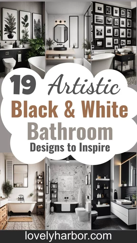 19 Stunning Black and White Bathroom Designs to Inspire You 1 19 Artistic Black & White Bathrooms That Inspire Creativity