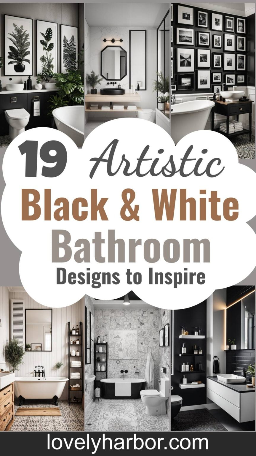 19 Stunning Black And White Bathroom Designs To Inspire You - Lovely Harbor