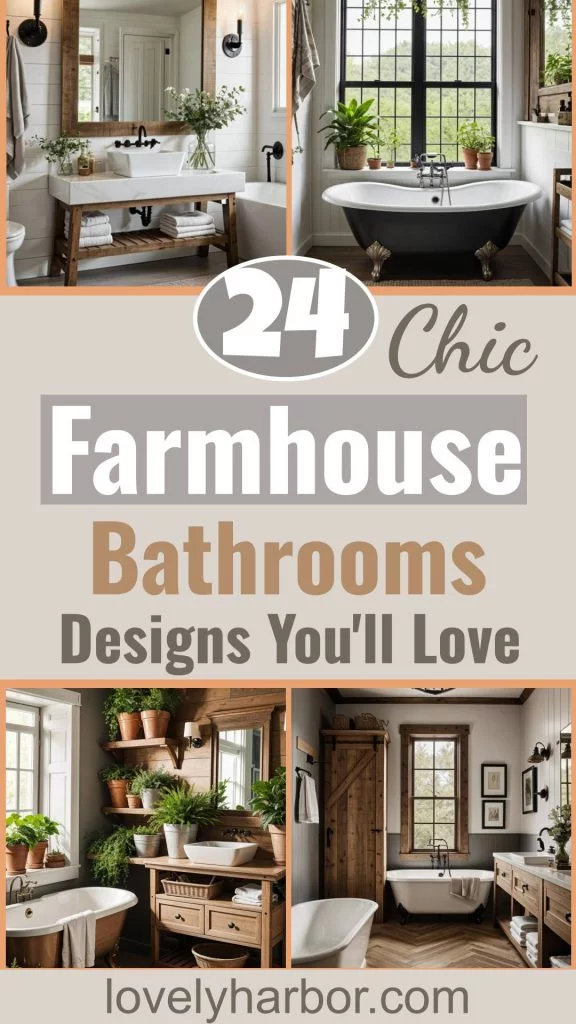 24 Chic Farmhouse Bathroom Designs for Cozy Living 1 24 Cozy Chic Farmhouse Bathroom Designs You'll Love