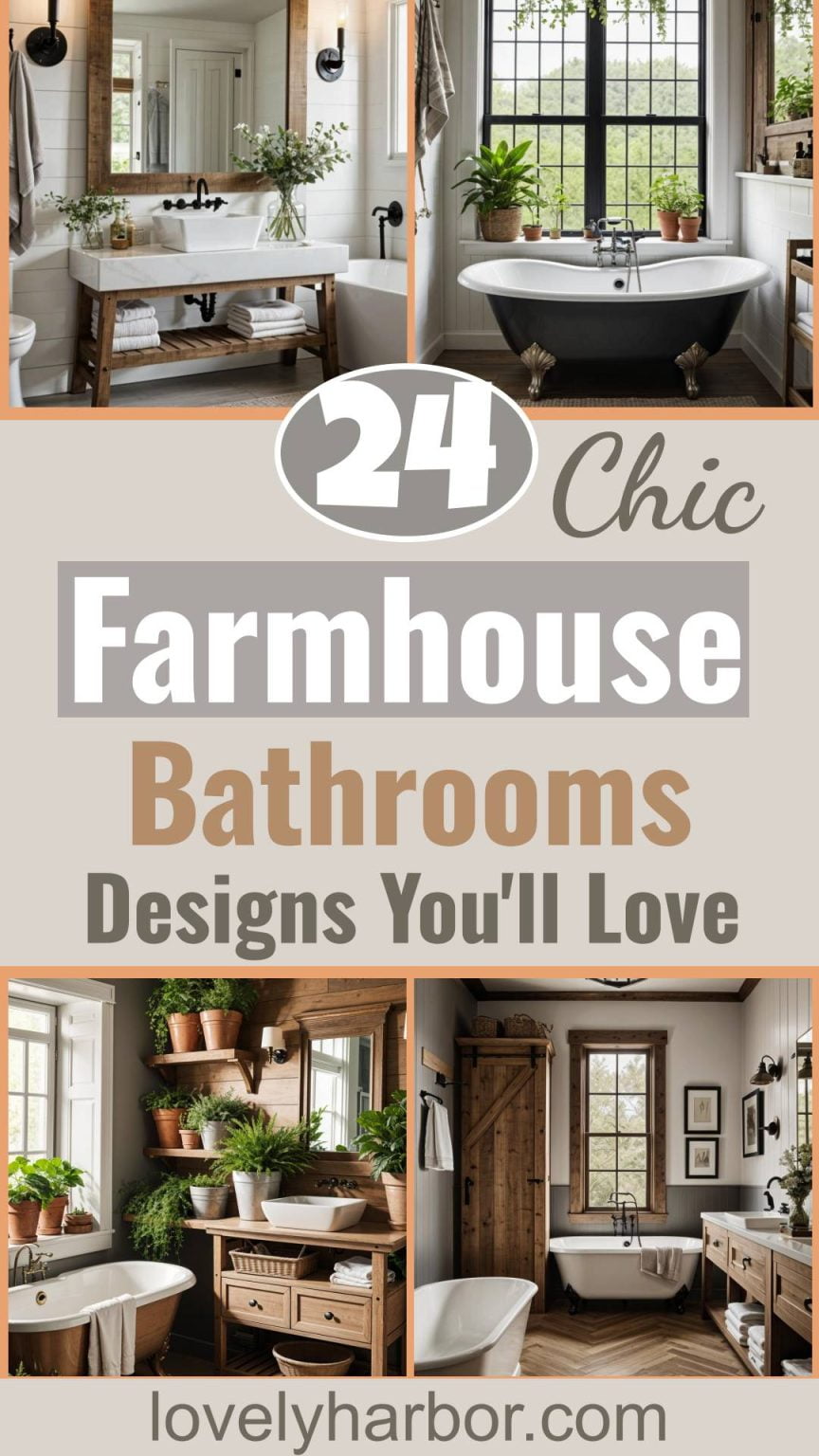 24 Chic Farmhouse Bathroom Designs For Cozy Living - Lovely Harbor