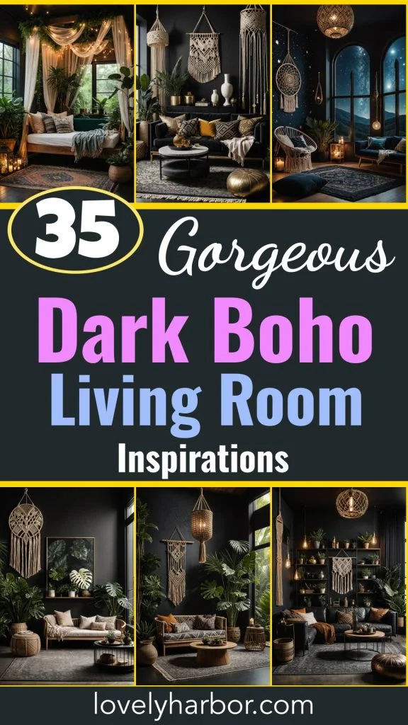 35 Gorgeous Dark Boho Living Room Inspirations