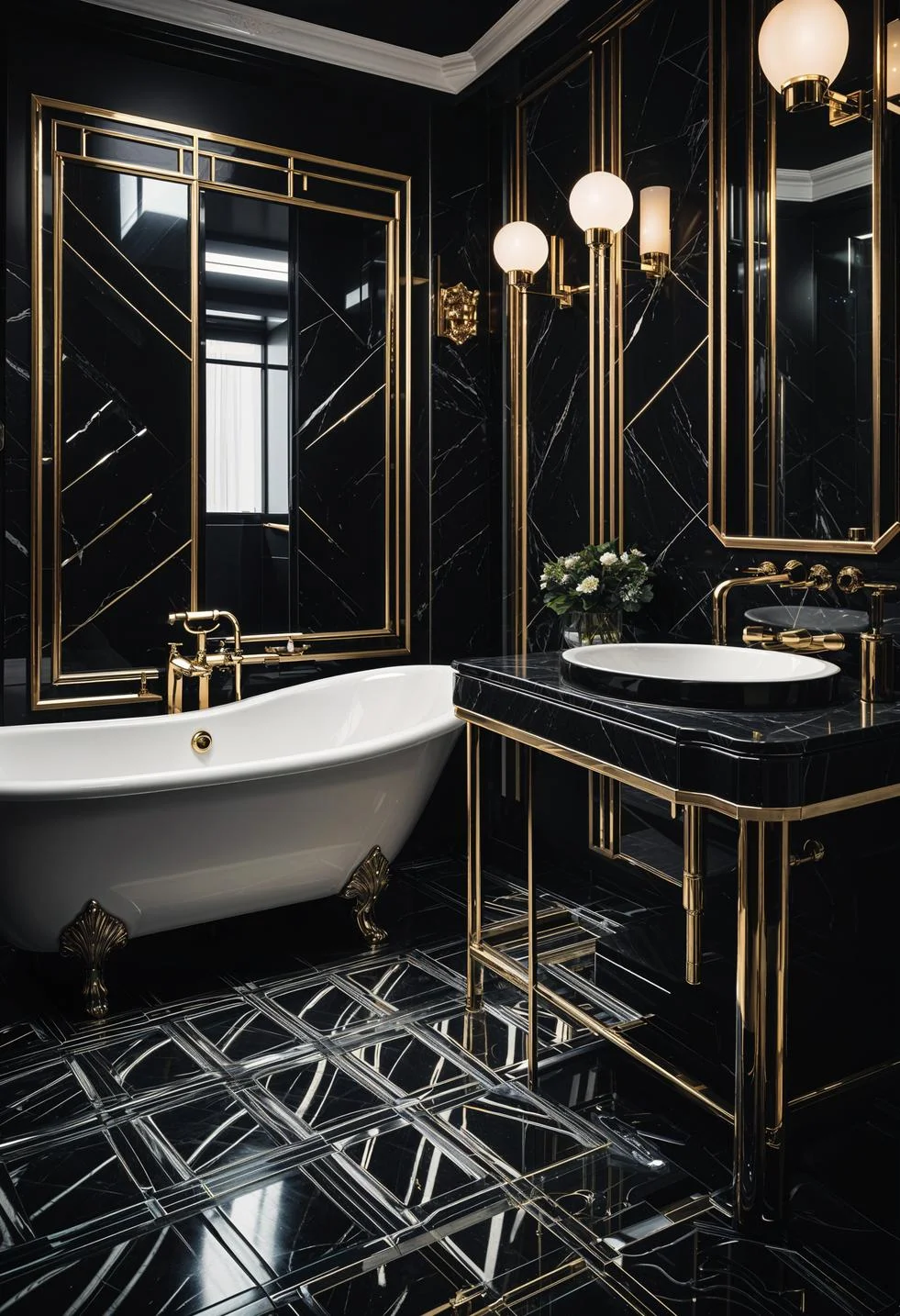 8. Art Deco Noir Bathroom Inspiration-0 8. Art Deco Noir Bathroom Inspiration-0