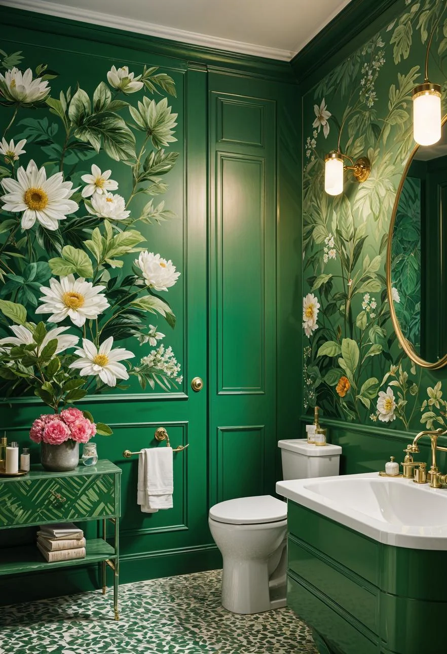 25. Artistic Green Bathroom Statements-0